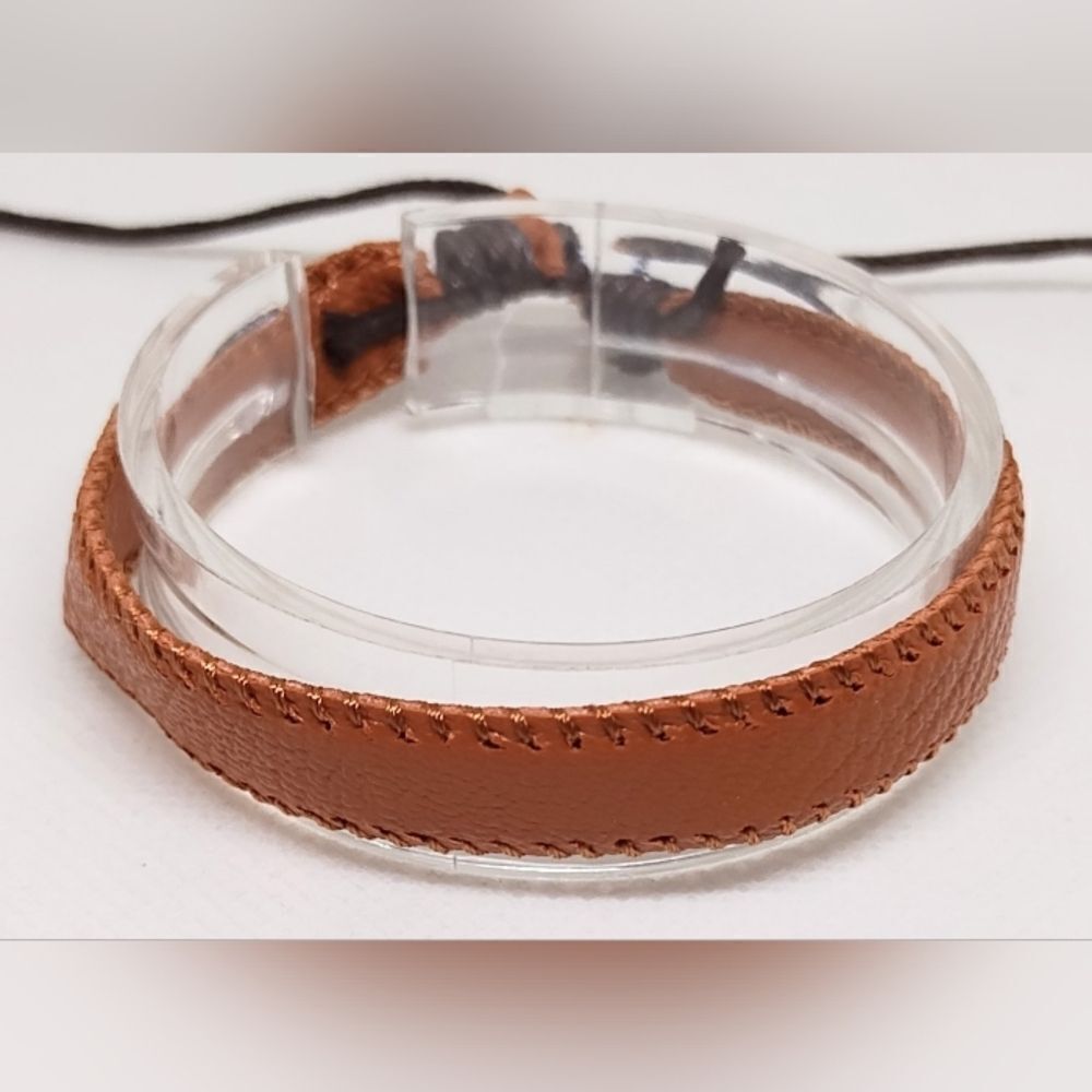 Men's leather bracelet brown new e47